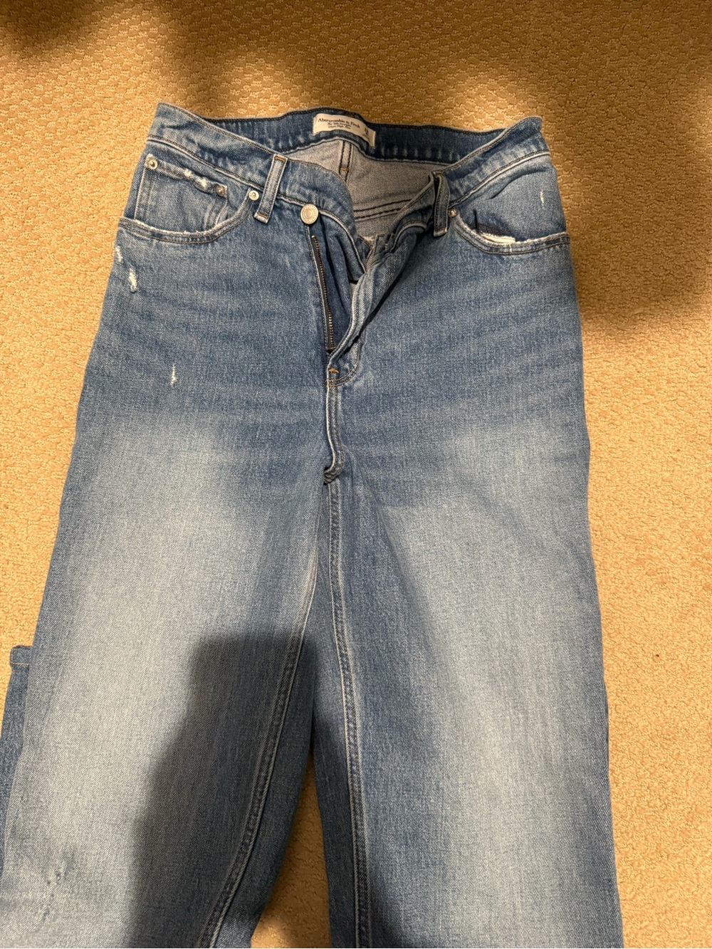 Abercrombie & Fitch Light Blue High-Rise Straight Jeans